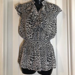 M Xhilaration Sheer Animal Print Blouse
